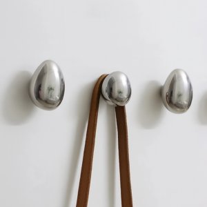 Chrome Raindrop Wall Hooks - 2 Piece Ceramic Coat & Towel Hangers