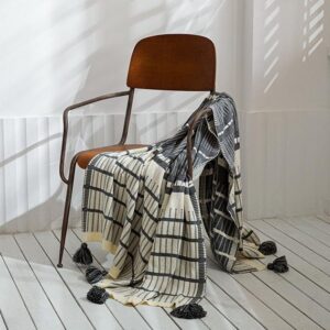 Jacquard Striped Blanket & Throw
