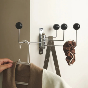 Retro Round-Knob Wall Hook Rack - 3 or 4 Hook Hanger